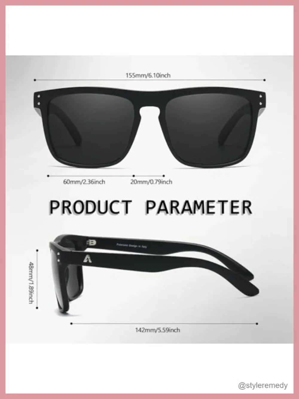 Polarized TAC Lens Sunglasses for Men, Oversized Square Frame UV400